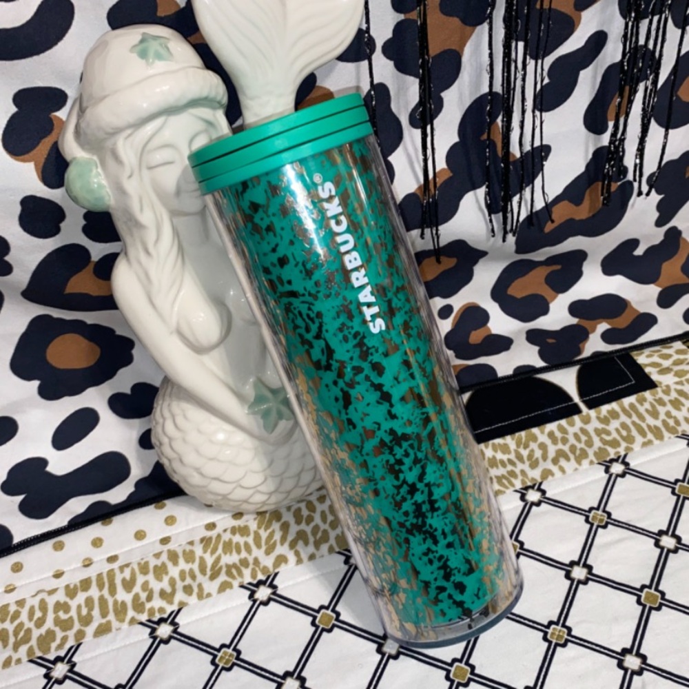 STARBUCKS HOLIDAY MINT WITH GOLD FOIL GRANDE TUMBLER